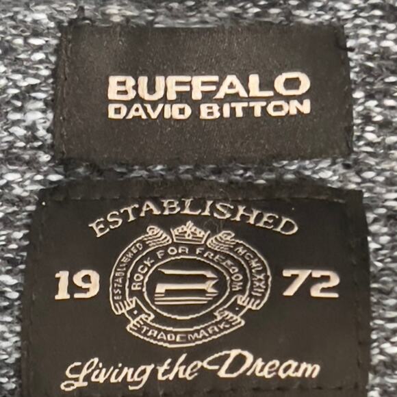 Buffalo David Bitton Blue Speckled Collared Knit Men's Sweater Long-Sleeved Med - Picture 3 of 16